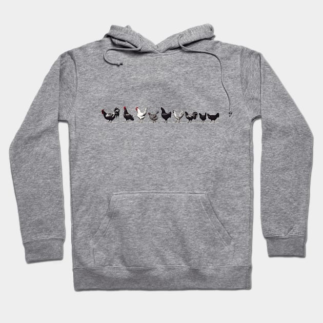 Chickens in a row Hoodie by The Whimsical Homestead